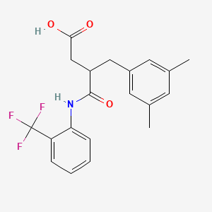 3-[(3,5-Dimethylphenyl)methyl]-4-oxo-4-[2-(trifluoromethyl)anilino]butanoic acid