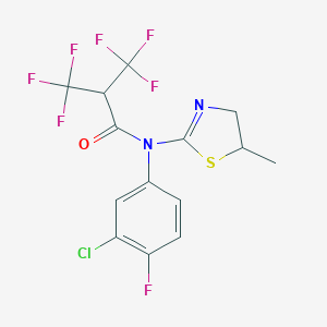 molecular formula C14H10ClF7N2OS B396204 N-(3-Chloro-4-fluorophenyl)-3,3,3-trifluoro-N-(5-methyl-2-thiazolin-2-yl)-2-(trifluoromethyl)propionamide 