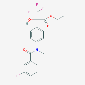 molecular formula C19H17F4NO4 B396206 Ethyl 3,3,3-trifluoro-2-[4-[(3-fluorobenzoyl)-methylamino]phenyl]-2-hydroxypropanoate CAS No. 317844-49-8
