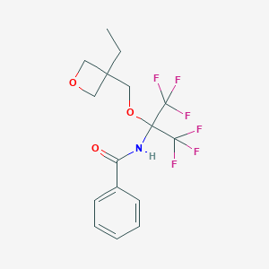 molecular formula C16H17F6NO3 B396207 N-[1-[(3-ethyl-3-oxetanyl)methoxy]-2,2,2-trifluoro-1-(trifluoromethyl)ethyl]benzamide CAS No. 339352-29-3