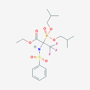molecular formula C19H29F3NO7PS B396211 Ethyl 2-(diisobutoxyphosphoryl)-3,3,3-trifluoro-2-((phenylsulfonyl)amino)propanoate 