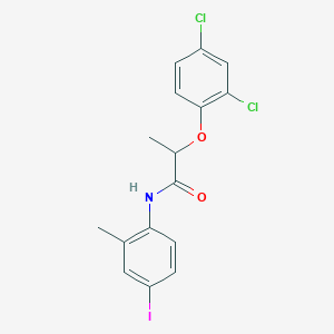 molecular formula C16H14Cl2INO2 B3962110 2-(2,4-dichlorophenoxy)-N-(4-iodo-2-methylphenyl)propanamide 