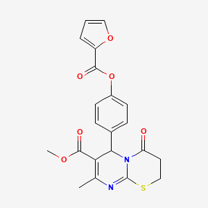 methyl 6-[4-(2-furoyloxy)phenyl]-8-methyl-4-oxo-3,4-dihydro-2H,6H-pyrimido[2,1-b][1,3]thiazine-7-carboxylate