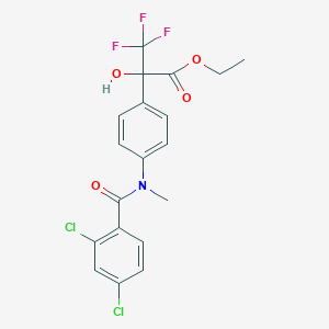 molecular formula C19H16Cl2F3NO4 B396212 Ethyl 2-[4-[(2,4-dichlorobenzoyl)-methylamino]phenyl]-3,3,3-trifluoro-2-hydroxypropanoate CAS No. 340029-63-2