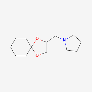 molecular formula C13H23NO2 B3962126 1-(1,4-dioxaspiro[4.5]dec-2-ylmethyl)pyrrolidine 