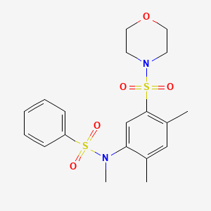 molecular formula C19H24N2O5S2 B3962129 N-(2,4-dimethyl-5-morpholin-4-ylsulfonylphenyl)-N-methylbenzenesulfonamide 