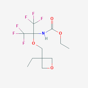 molecular formula C12H17F6NO4 B396213 Ethyl 1-[(3-ethyl-3-oxetanyl)methoxy]-2,2,2-trifluoro-1-(trifluoromethyl)ethylcarbamate CAS No. 340030-59-3