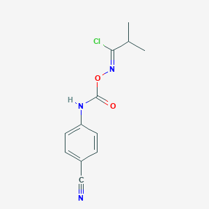 N-(((4-Cyanoanilino)carbonyl)oxy)-2-methylpropanimidoyl chloride
