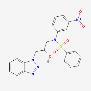 molecular formula C21H19N5O5S B3962156 N-[3-(benzotriazol-1-yl)-2-hydroxypropyl]-N-(3-nitrophenyl)benzenesulfonamide 