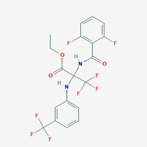 Ethyl 2-[(2,6-difluorobenzoyl)amino]-3,3,3-trifluoro-2-[3-(trifluoromethyl)anilino]propanoate