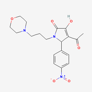 molecular formula C19H23N3O6 B3962164 3-acetyl-4-hydroxy-1-(3-morpholin-4-ylpropyl)-2-(4-nitrophenyl)-2H-pyrrol-5-one 