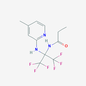 molecular formula C12H13F6N3O B396217 N-[2,2,2-trifluoro-1-[(4-methyl-2-pyridinyl)amino]-1-(trifluoromethyl)ethyl]propanamide 