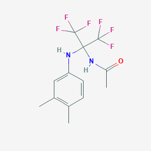 molecular formula C13H14F6N2O B396218 N-[1-(3,4-dimethylanilino)-2,2,2-trifluoro-1-(trifluoromethyl)ethyl]acetamide CAS No. 340031-21-2