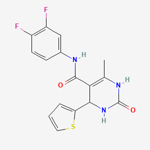 molecular formula C16H13F2N3O2S B3962180 N-(3,4-difluorophenyl)-6-methyl-2-oxo-4-(2-thienyl)-1,2,3,4-tetrahydro-5-pyrimidinecarboxamide 