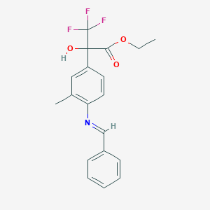 Ethyl 2-[4-(benzylideneamino)-3-methylphenyl]-3,3,3-trifluoro-2-hydroxypropanoate