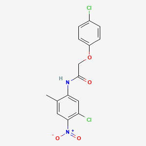 molecular formula C15H12Cl2N2O4 B3962222 N-(5-chloro-2-methyl-4-nitrophenyl)-2-(4-chlorophenoxy)acetamide 