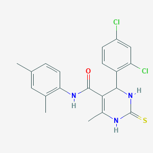 molecular formula C20H19Cl2N3OS B3962234 4-(2,4-dichlorophenyl)-N-(2,4-dimethylphenyl)-6-methyl-2-thioxo-1,2,3,4-tetrahydro-5-pyrimidinecarboxamide 