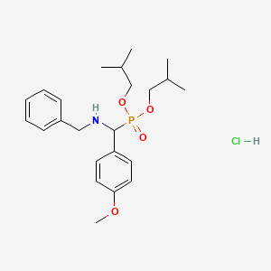 molecular formula C23H35ClNO4P B3962281 N-benzyl-1-[bis(2-methylpropoxy)phosphoryl]-1-(4-methoxyphenyl)methanamine;hydrochloride 