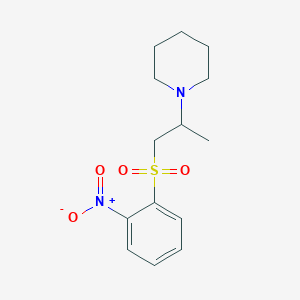 molecular formula C14H20N2O4S B3962289 1-[1-(2-Nitrophenyl)sulfonylpropan-2-yl]piperidine 