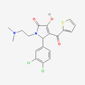 molecular formula C19H18Cl2N2O3S B3962299 5-(3,4-dichlorophenyl)-1-[2-(dimethylamino)ethyl]-3-hydroxy-4-(2-thienylcarbonyl)-1,5-dihydro-2H-pyrrol-2-one 