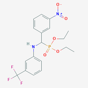 molecular formula C18H20F3N2O5P B396231 Diethyl {3-nitrophenyl}[3-(trifluoromethyl)anilino]methylphosphonate 