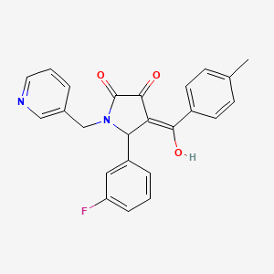 molecular formula C24H19FN2O3 B3962314 5-(3-fluorophenyl)-3-hydroxy-4-(4-methylbenzoyl)-1-(3-pyridylmethyl)-1,5-dihydro-2H-pyrrol-2-one 