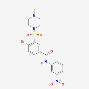 molecular formula C18H19BrN4O5S B3962318 4-bromo-3-[(4-methylpiperazin-1-yl)sulfonyl]-N-(3-nitrophenyl)benzamide 