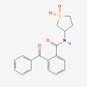 molecular formula C18H17NO4S B3962357 2-benzoyl-N-(1,1-dioxothiolan-3-yl)benzamide 