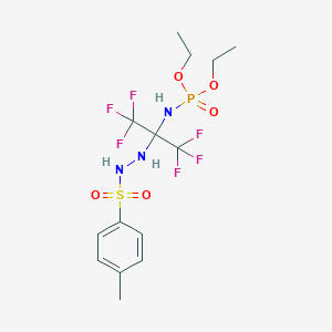 molecular formula C14H20F6N3O5PS B396236 Diethyl 2,2,2-trifluoro-1-{2-[(4-methylphenyl)sulfonyl]hydrazino}-1-(trifluoromethyl)ethylamidophosphate 