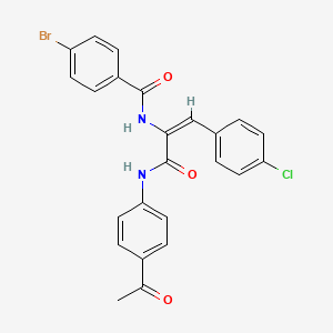 molecular formula C24H18BrClN2O3 B3962372 N-[(E)-3-(4-acetylanilino)-1-(4-chlorophenyl)-3-oxoprop-1-en-2-yl]-4-bromobenzamide 