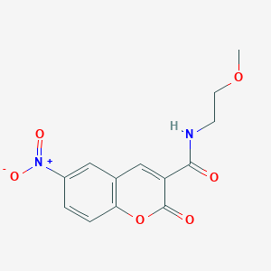 molecular formula C13H12N2O6 B3962391 N-(2-methoxyethyl)-6-nitro-2-oxo-2H-chromene-3-carboxamide 