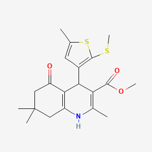 molecular formula C20H25NO3S2 B3962405 Methyl 2,7,7-trimethyl-4-(5-methyl-2-methylsulfanylthiophen-3-yl)-5-oxo-1,4,6,8-tetrahydroquinoline-3-carboxylate 