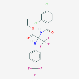 Ethyl 2-[(2,4-dichlorobenzoyl)amino]-3,3,3-trifluoro-2-[4-(trifluoromethyl)anilino]propanoate