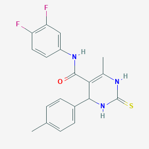 molecular formula C19H17F2N3OS B3962435 N-(3,4-difluorophenyl)-6-methyl-4-(4-methylphenyl)-2-thioxo-1,2,3,4-tetrahydro-5-pyrimidinecarboxamide 