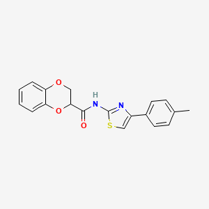 molecular formula C19H16N2O3S B3962442 N-[4-(4-methylphenyl)-1,3-thiazol-2-yl]-2,3-dihydro-1,4-benzodioxine-2-carboxamide 