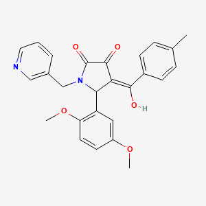 molecular formula C26H24N2O5 B3962444 5-(2,5-DIMETHOXYPHENYL)-3-HYDROXY-4-(4-METHYLBENZOYL)-1-(3-PYRIDYLMETHYL)-1,5-DIHYDRO-2H-PYRROL-2-ONE 