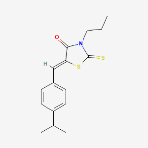 molecular formula C16H19NOS2 B3962464 5-(4-isopropylbenzylidene)-3-propyl-2-thioxo-1,3-thiazolidin-4-one 