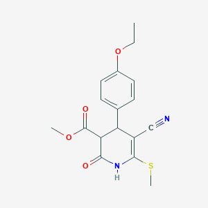 molecular formula C17H18N2O4S B3962471 Methyl 5-cyano-4-(4-ethoxyphenyl)-6-(methylsulfanyl)-2-oxo-1,2,3,4-tetrahydropyridine-3-carboxylate 