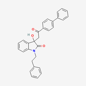 3-[2-(biphenyl-4-yl)-2-oxoethyl]-3-hydroxy-1-(2-phenylethyl)-1,3-dihydro-2H-indol-2-one