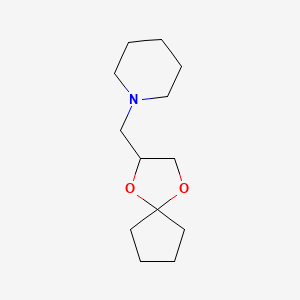 molecular formula C13H23NO2 B3962494 1-(1,4-dioxaspiro[4.4]non-2-ylmethyl)piperidine 