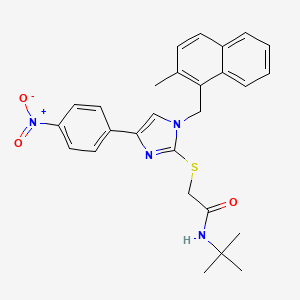 N-tert-butyl-2-({1-[(2-methylnaphthalen-1-yl)methyl]-4-(4-nitrophenyl)-1H-imidazol-2-yl}sulfanyl)acetamide