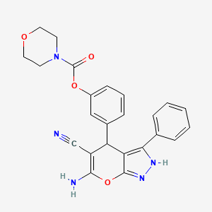 3-(6-Amino-5-cyano-3-phenyl-1,4-dihydropyrano[2,3-c]pyrazol-4-yl)phenyl morpholine-4-carboxylate