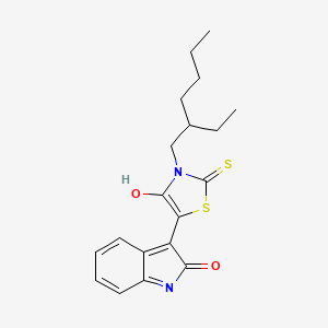 (3Z)-3-[3-(2-ethylhexyl)-4-oxo-2-thioxo-1,3-thiazolidin-5-ylidene]-1,3-dihydro-2H-indol-2-one