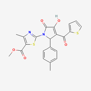 METHYL 2-[3-HYDROXY-5-(4-METHYLPHENYL)-2-OXO-4-(THIOPHENE-2-CARBONYL)-2,5-DIHYDRO-1H-PYRROL-1-YL]-4-METHYL-1,3-THIAZOLE-5-CARBOXYLATE