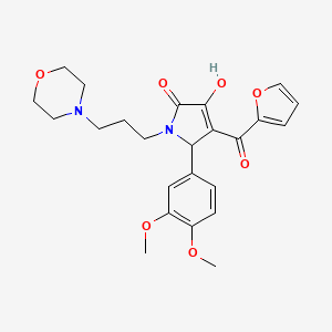 molecular formula C24H28N2O7 B3962555 5-(3,4-dimethoxyphenyl)-4-(furan-2-carbonyl)-3-hydroxy-1-[3-(morpholin-4-yl)propyl]-2,5-dihydro-1H-pyrrol-2-one 