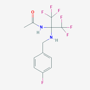 molecular formula C12H11F7N2O B396256 N-[2,2,2-trifluoro-1-[(4-fluorobenzyl)amino]-1-(trifluoromethyl)ethyl]acetamide CAS No. 339353-36-5