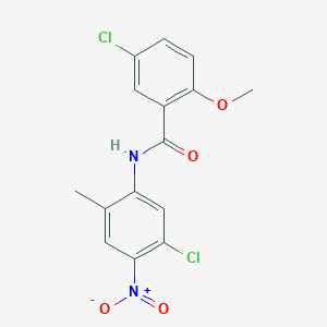 molecular formula C15H12Cl2N2O4 B3962581 5-chloro-N-(5-chloro-2-methyl-4-nitrophenyl)-2-methoxybenzamide 