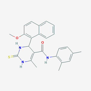 molecular formula C25H25N3O2S B3962582 N-(2,4-dimethylphenyl)-4-(2-methoxynaphthalen-1-yl)-6-methyl-2-sulfanylidene-3,4-dihydro-1H-pyrimidine-5-carboxamide 