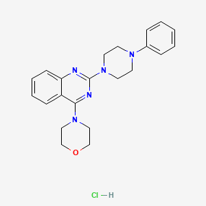 molecular formula C22H26ClN5O B3962613 4-[2-(4-Phenylpiperazin-1-yl)quinazolin-4-yl]morpholine;hydrochloride 