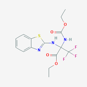 molecular formula C15H16F3N3O4S B396262 Ethyl 2-(2-benzothiazolylamino)-2-[(ethoxycarbonyl)amino]-3,3,3-trifluoropropionate CAS No. 330181-54-9